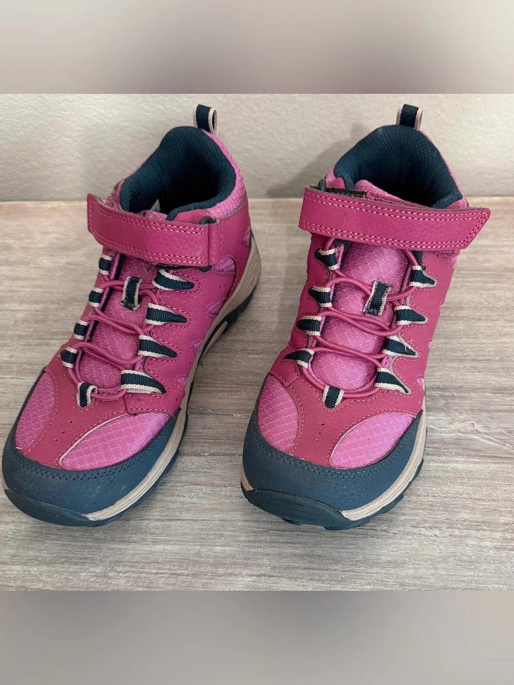 Merrell Pink Navy Hook & Loop Hiking Camping Winter Waterproof Boots 3.5